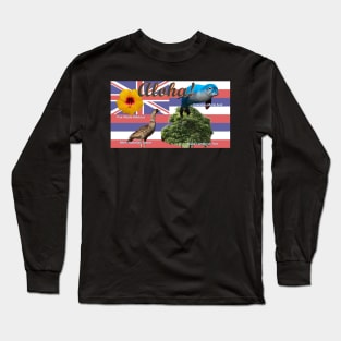 Aloha! Hawaii State Flag and State Symbols Long Sleeve T-Shirt